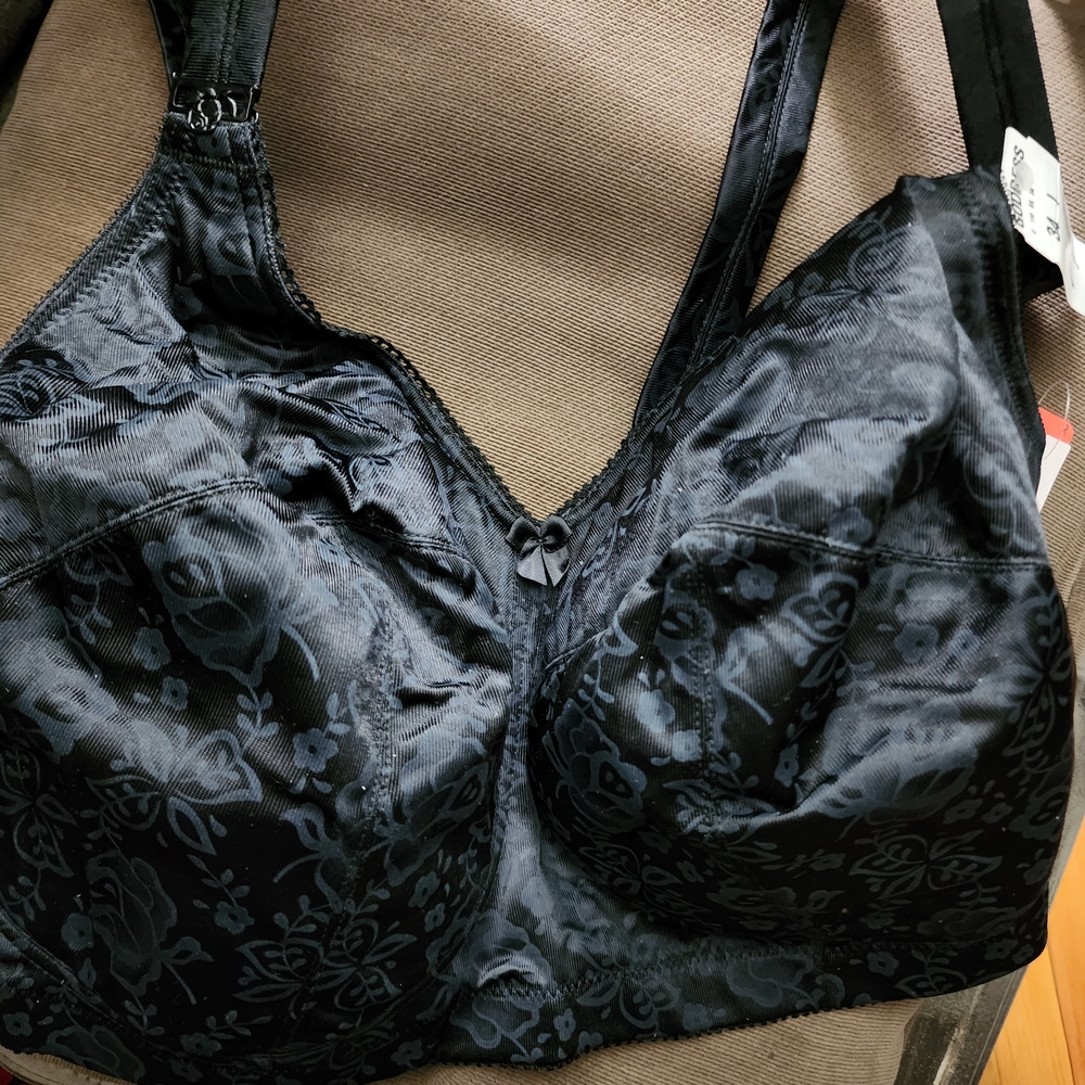 Goddess Black Floral Lace Bra 34I